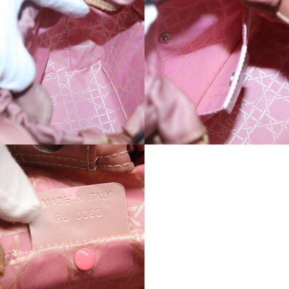 DIOR Maris Pearl Hand Bag Nylon Pink - Picture 12 of 12